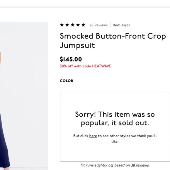 Madewell Smocked Button-Front Crop Jumpsuit - Picture 3 of 11